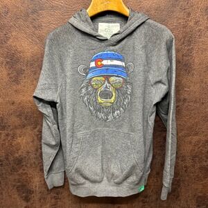 Colorado Bear Sunglasses Breckenridge Gray Hoodie Unisex XS Pocket Vacation